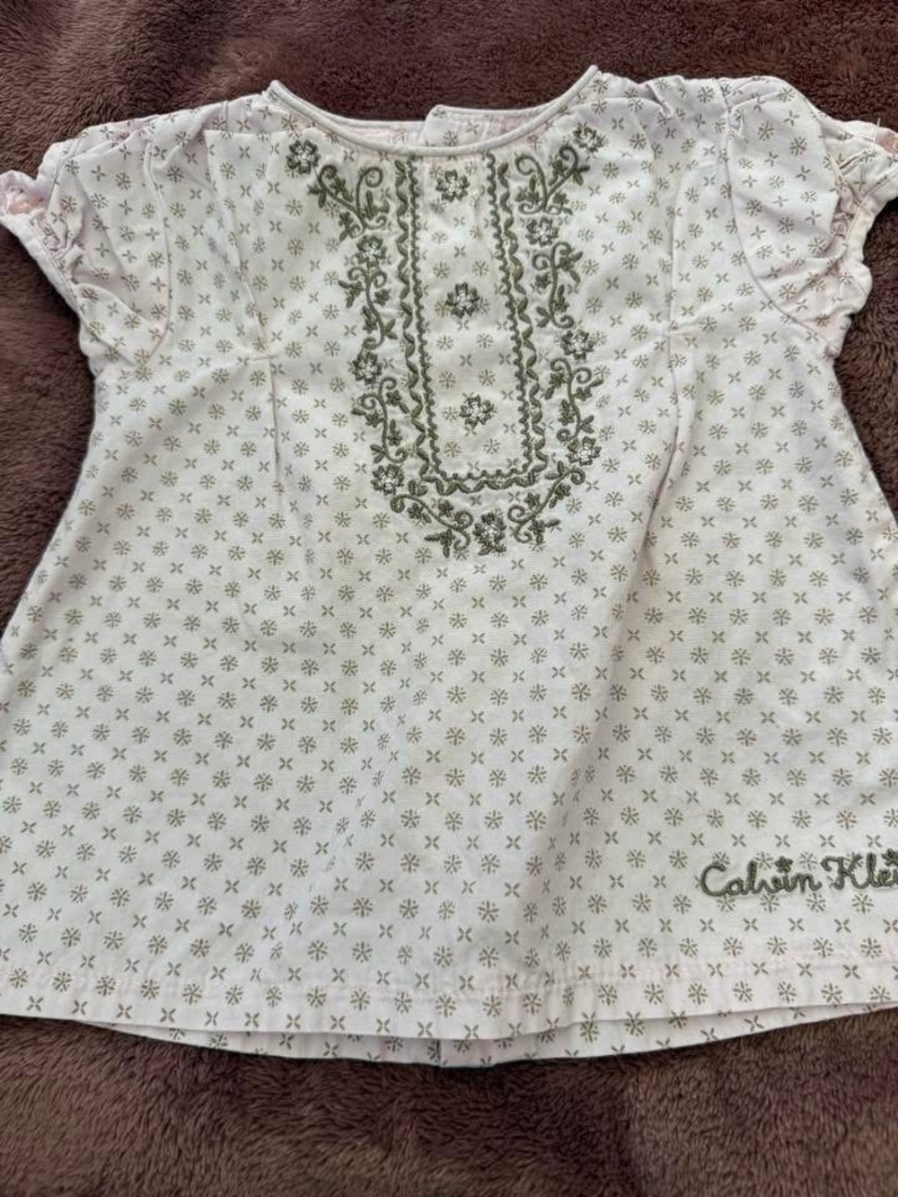 Calvin Klein Girls' Pink Embroidered Top